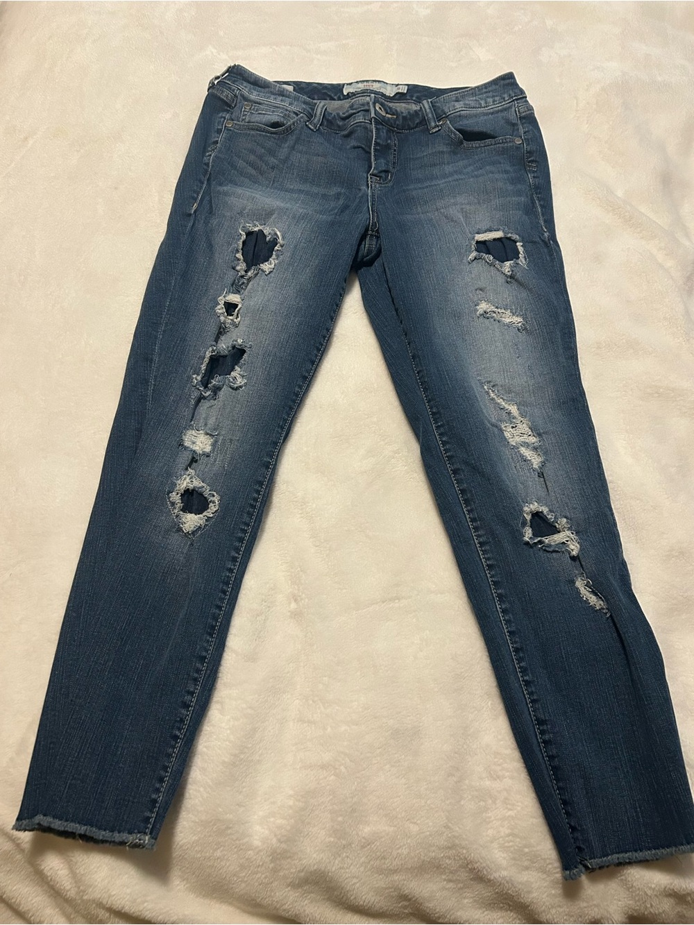 torrid Distressed Skinny Jeans - Dark Blue